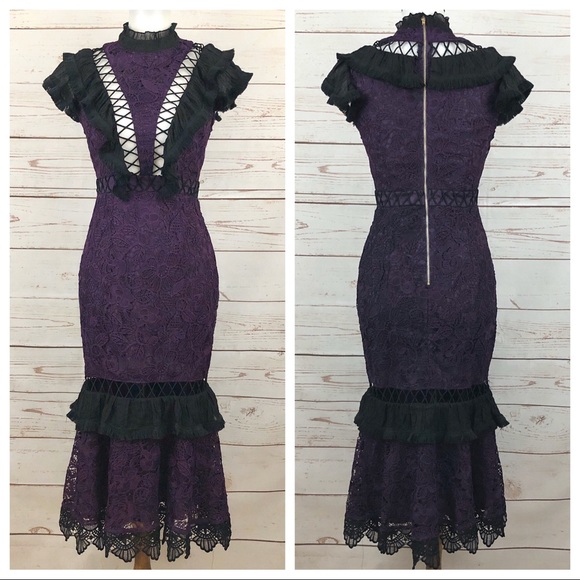 Vintage Dresses & Skirts - Victorian Western Lace Formal Cutout Dress
